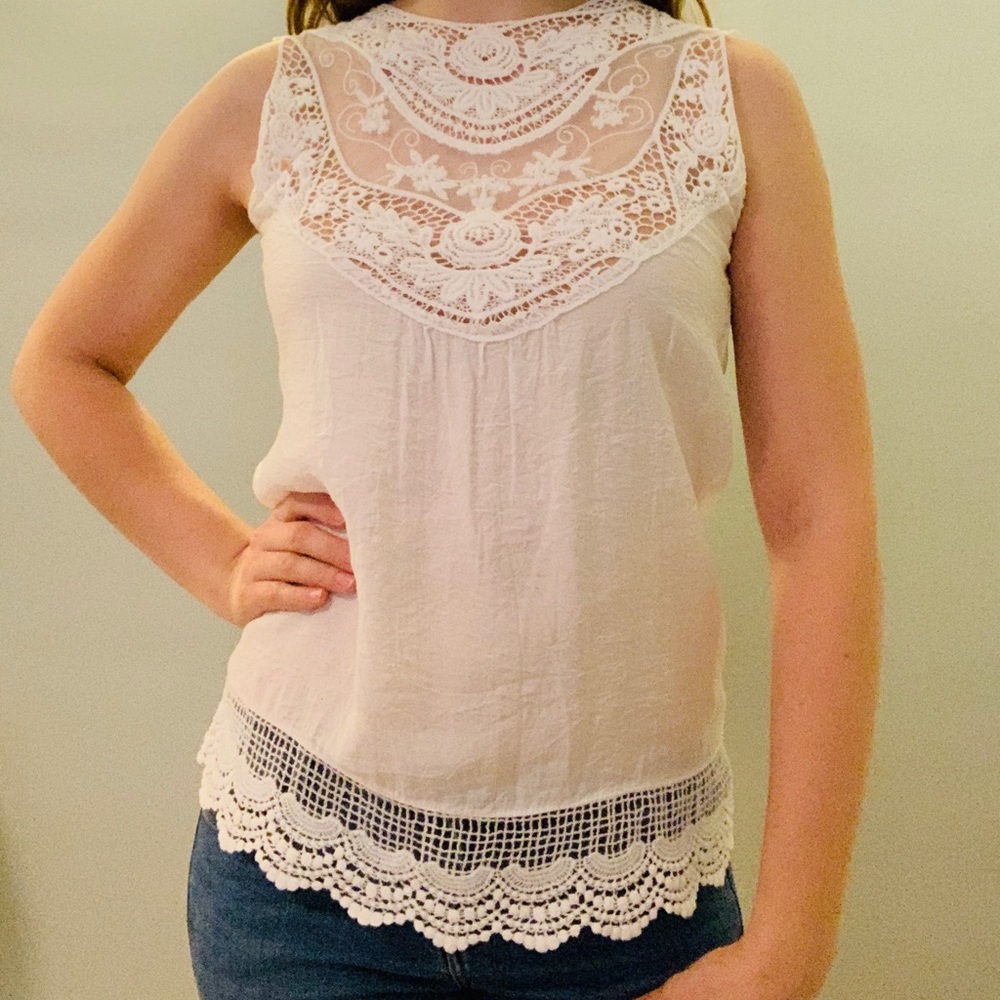 White Blouse with Embroidered Details